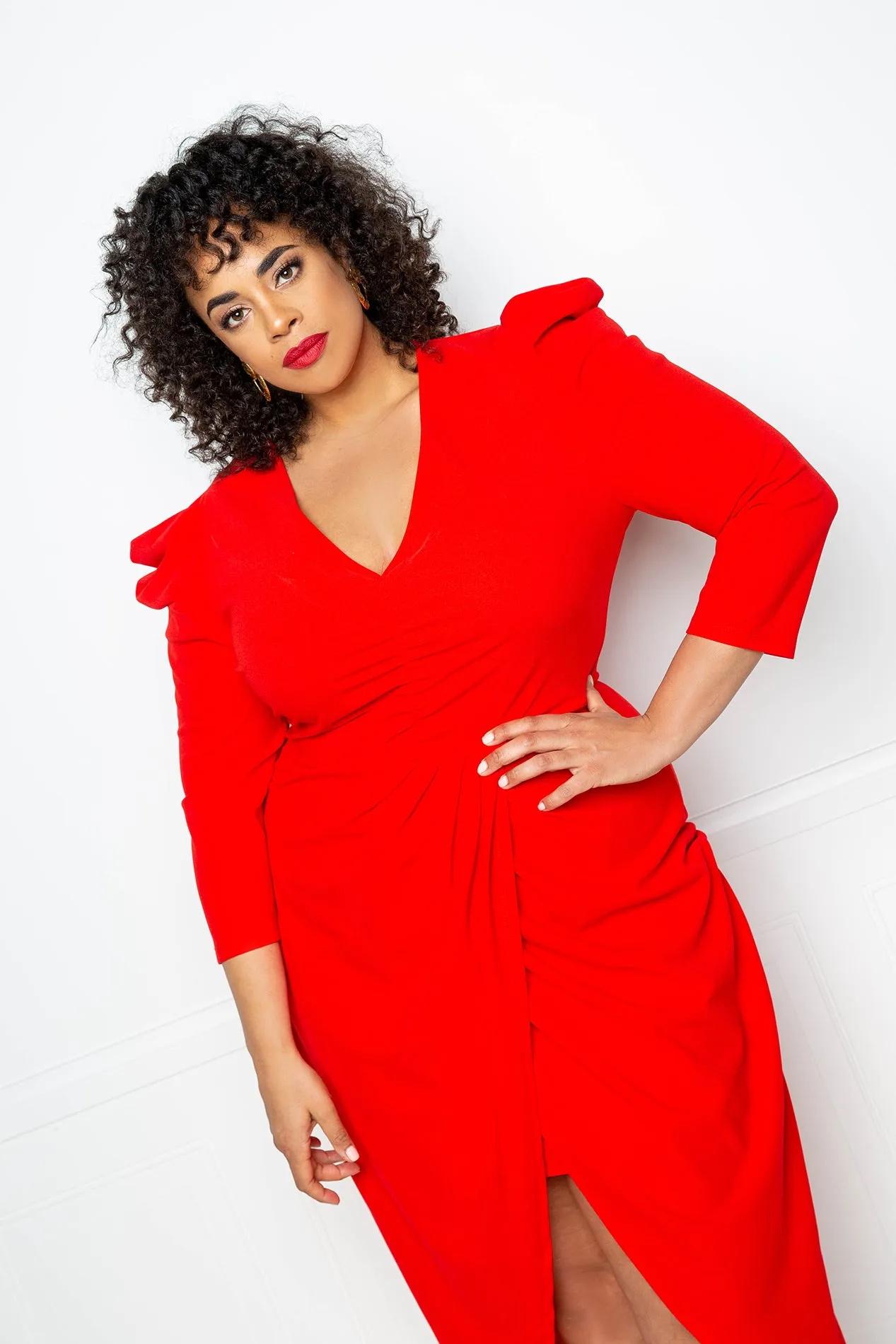 Wrapped Dress with Shoulder Accent sold by Buxom Couture product image thumbnail 2