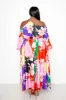 Floral Cut Out One Shoulder Maxi Dress sold by Buxom Couture