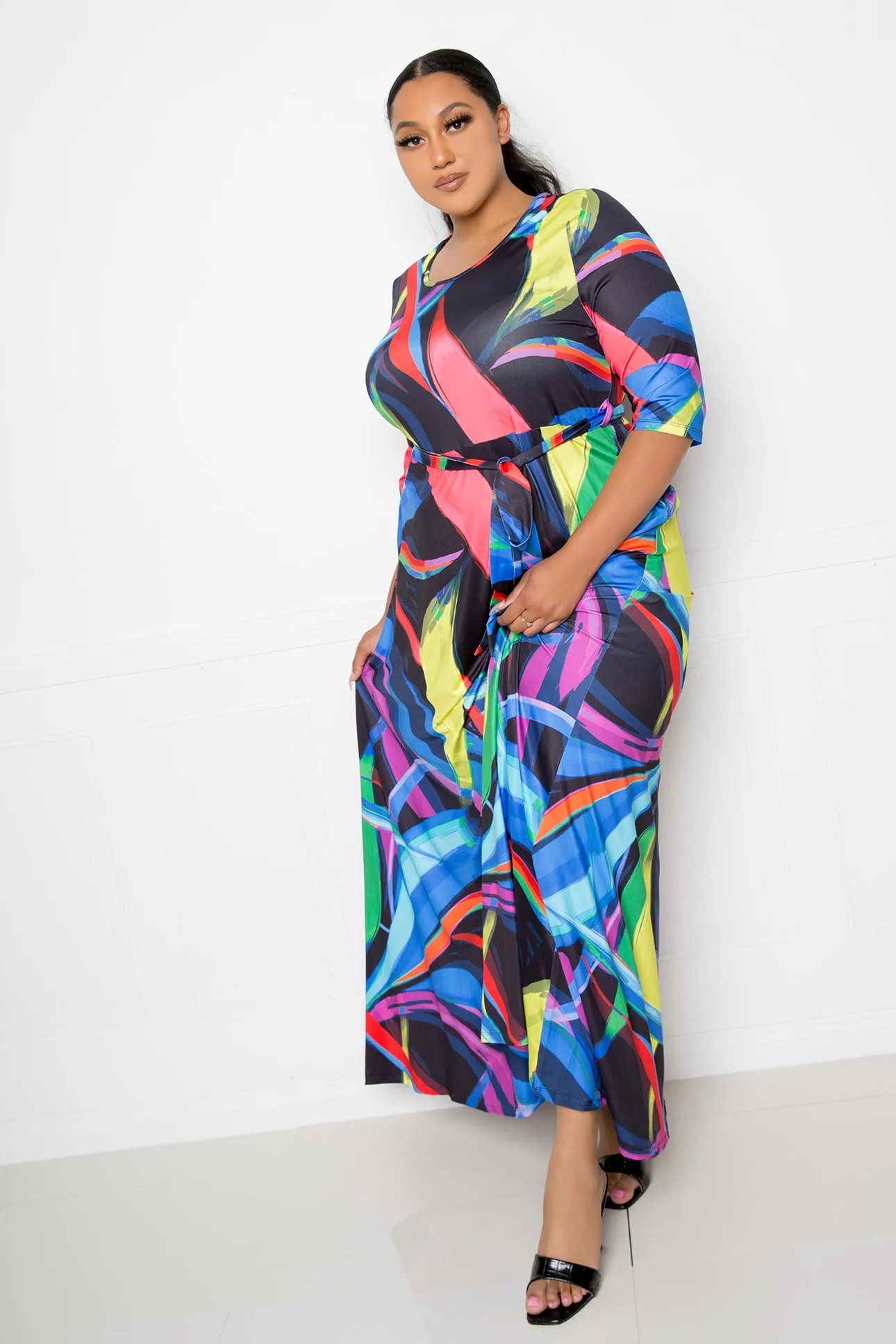 Abstract Print Maxi Dress sold by Buxom Couture
