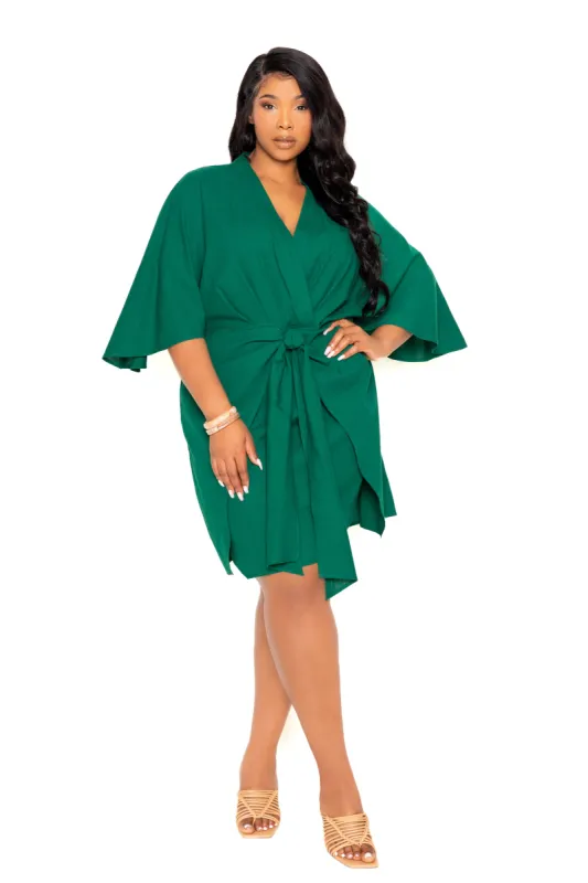 Linen Tie Waist Mini Dress sold by Buxom Couture