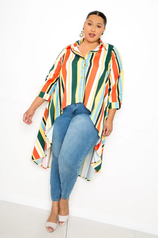 Stripe Flowy Shirt sold by Buxom Couture