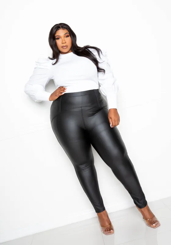 Leather Effect Leggings sold by Buxom Couture