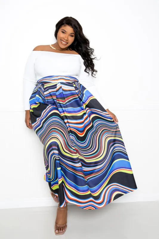 Printed Maxi Skirt sold by Buxom Couture