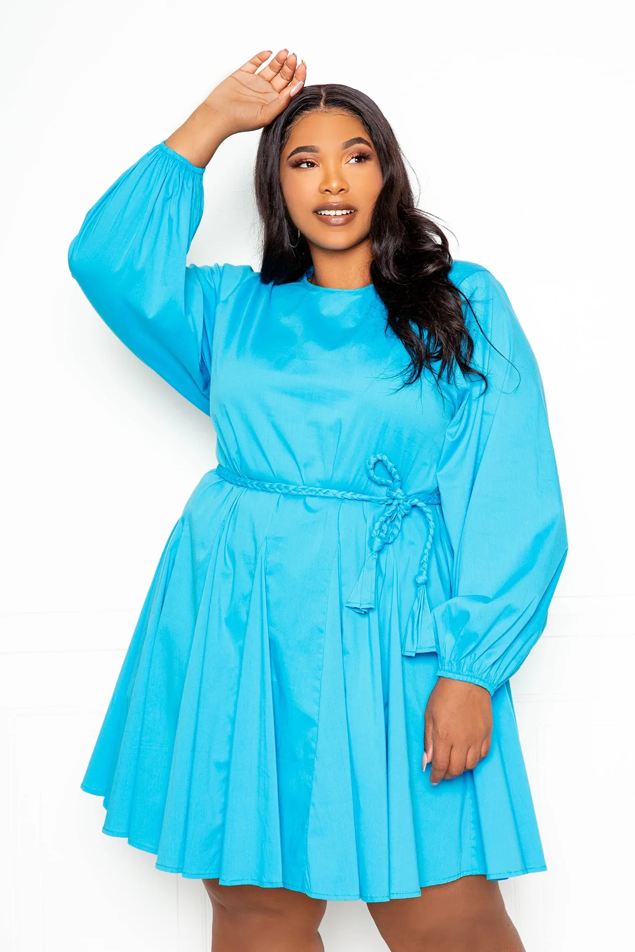 Tie Waist Flare Mini Dress sold by Buxom Couture product image thumbnail 3