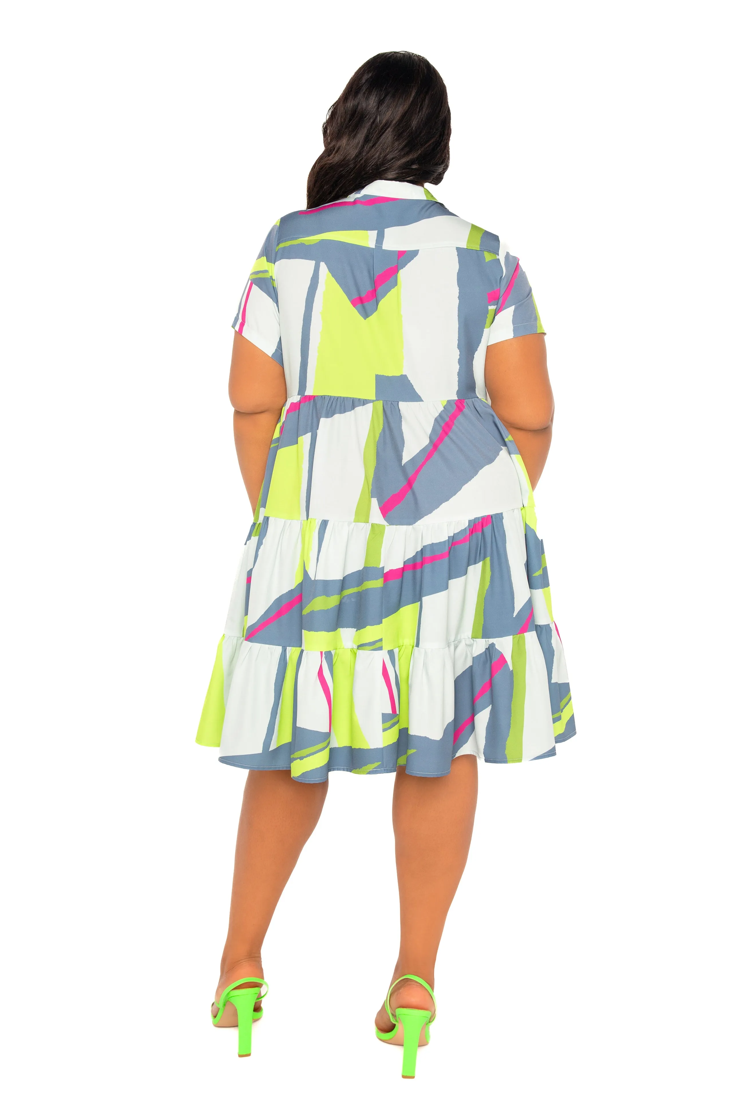 Print Tiered Mini Shirt Dress sold by Buxom Couture product image thumbnail 3