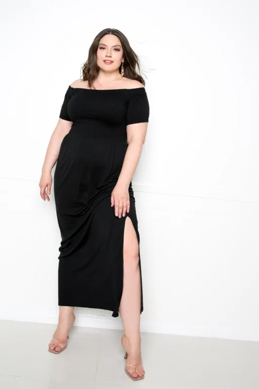Seamless Off Shoulder Maxi Dress sold by Buxom Couture