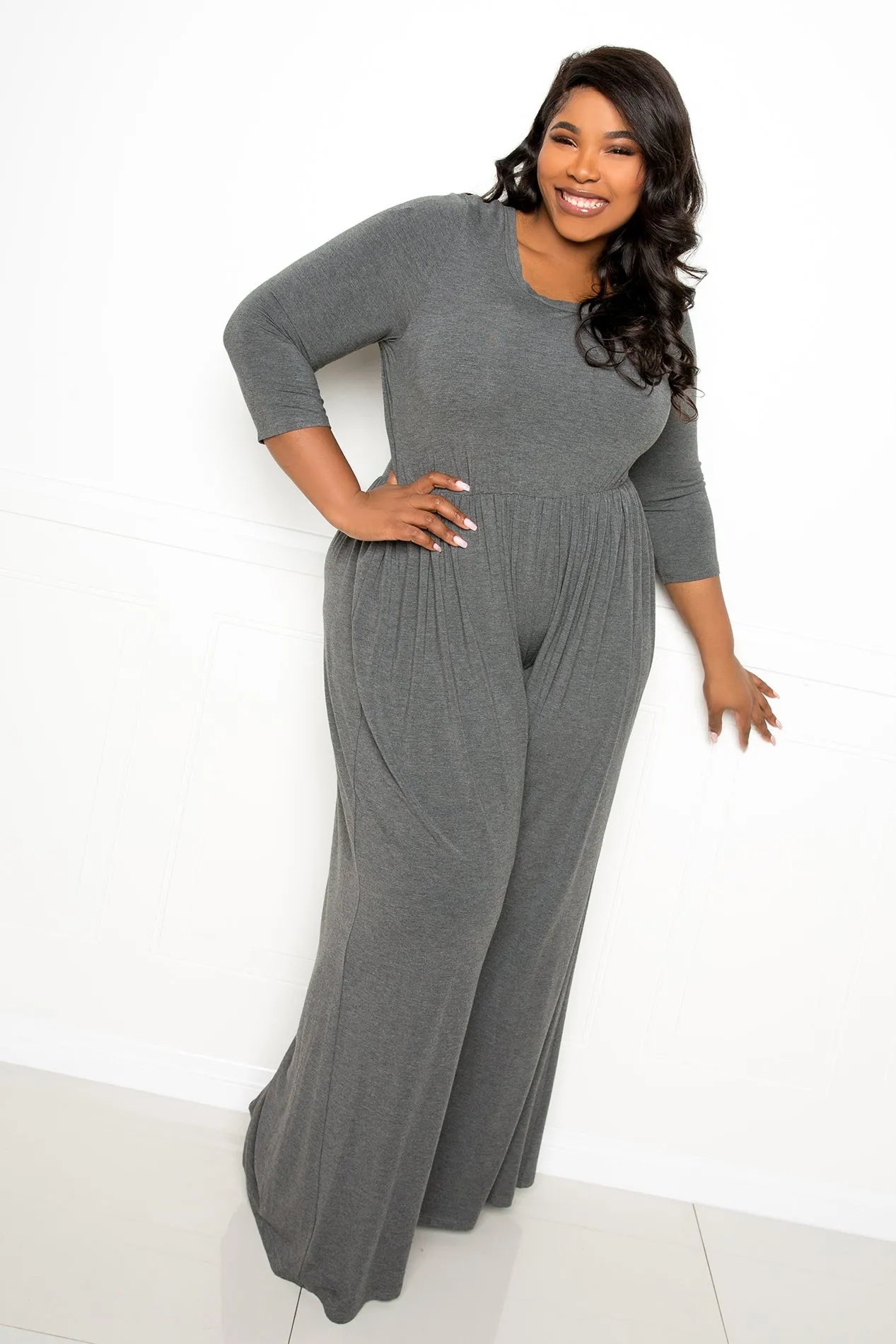 Supersoft Scooped Neck Jumpsuit sold by Buxom Couture product image thumbnail 4