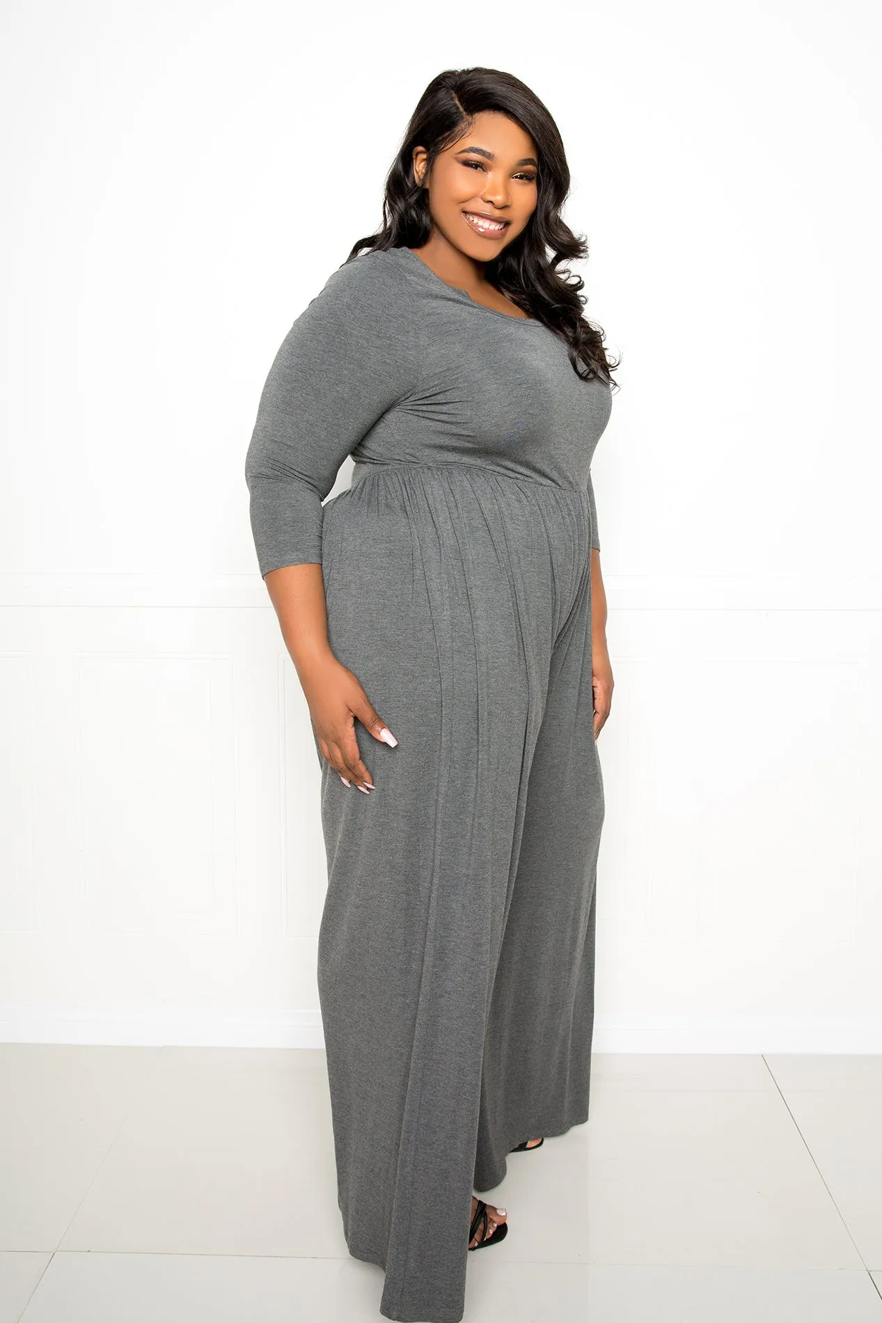 Supersoft Scooped Neck Jumpsuit sold by Buxom Couture product image thumbnail 2