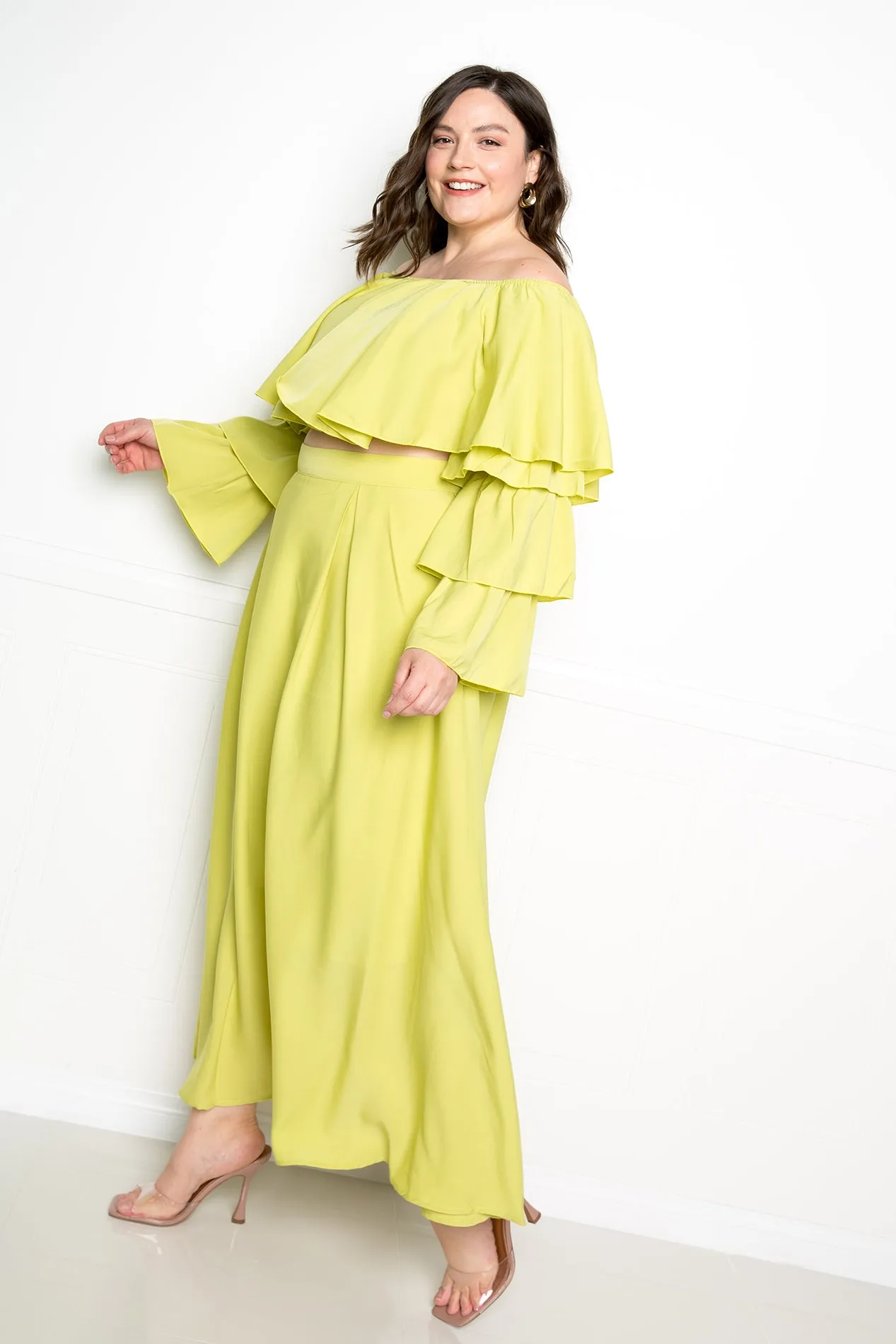 Ruffle Crop Top and Maxi Skirt Set sold by Buxom Couture product image thumbnail 5