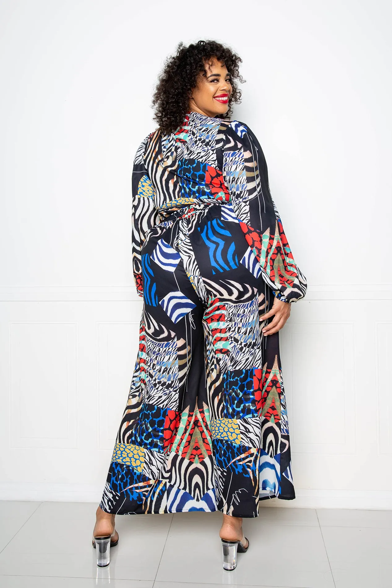 Animal Print Wrapped Top and Palazzo Pants Set sold by Buxom Couture product image thumbnail 5