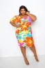 Floral Off Shoulder Dress with Back Bows sold by Buxom Couture