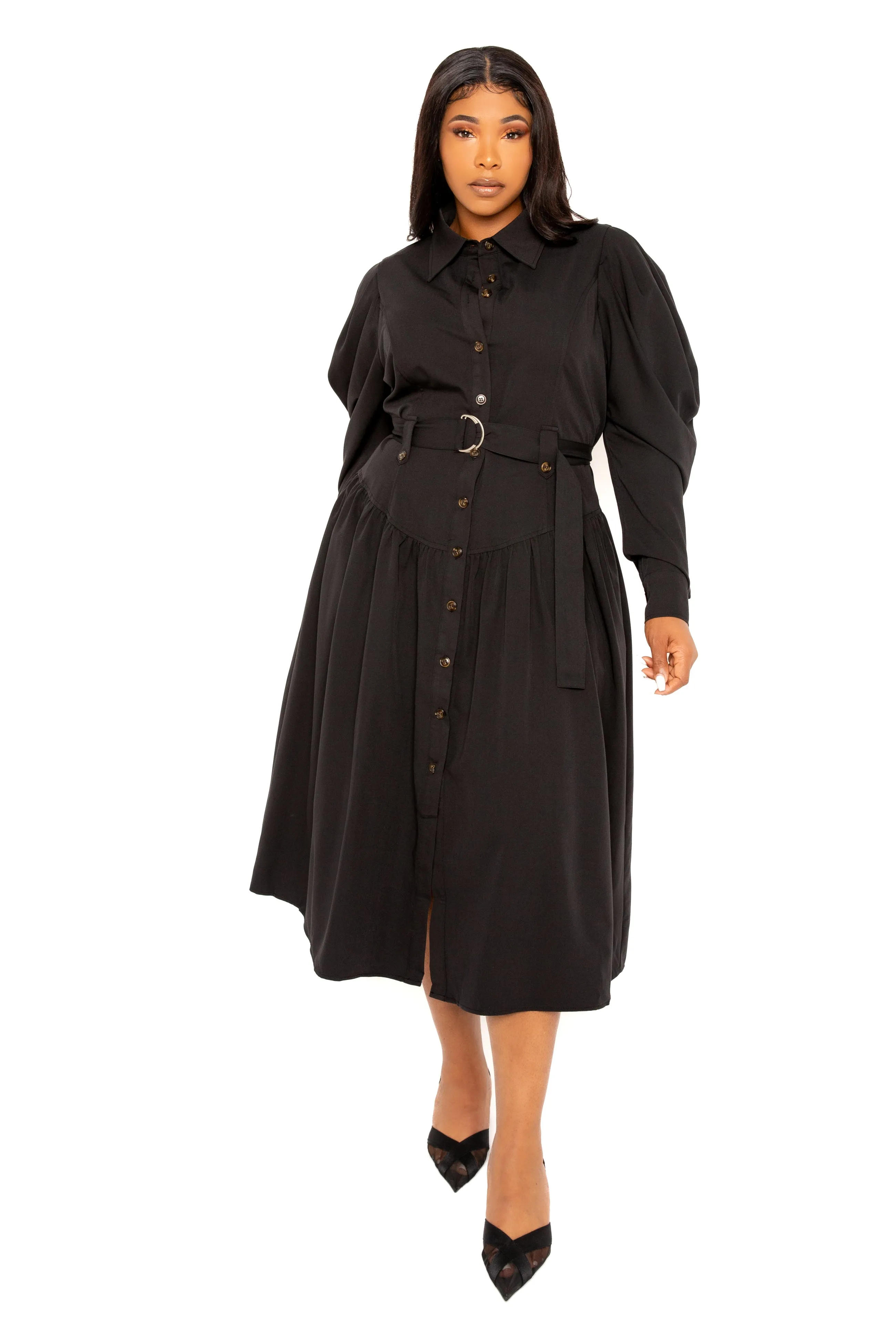 Puff Sleeve Trench Jacket Dress sold by Buxom Couture
