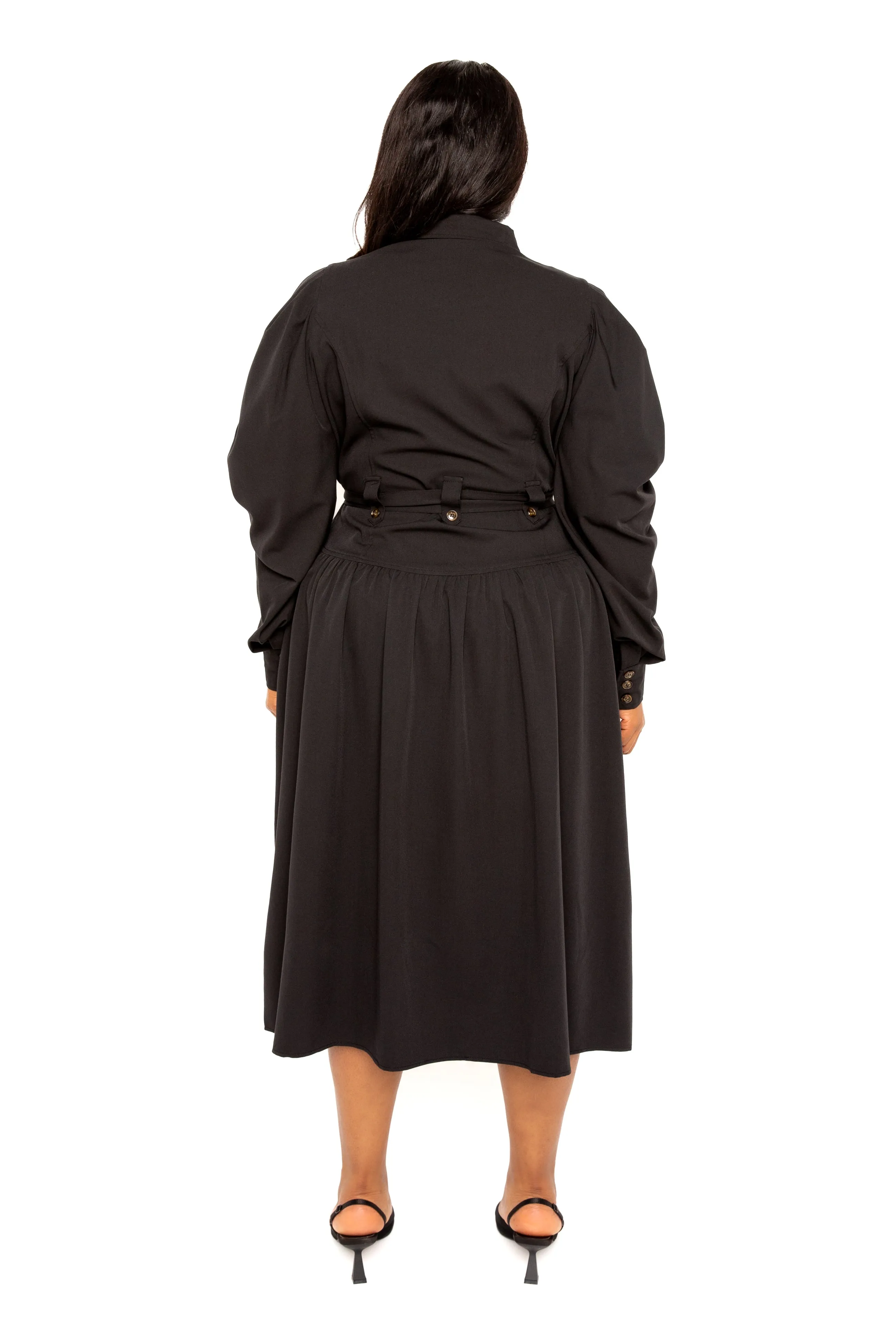 Puff Sleeve Trench Jacket Dress sold by Buxom Couture product image thumbnail 2