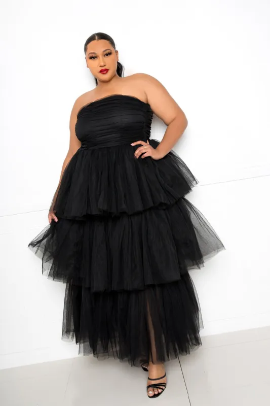 Tiered Tulle Tube Dress sold by Buxom Couture