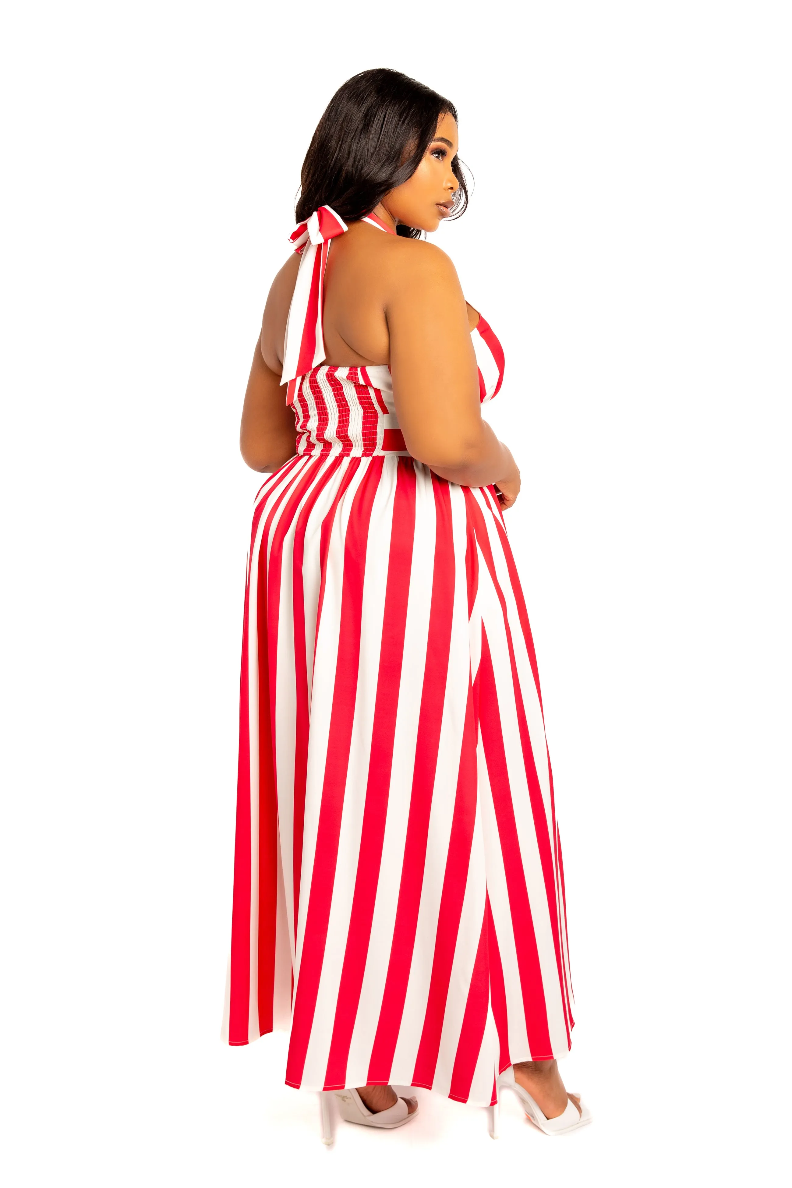 Stripe Halter Neck Maxi Dress sold by Buxom Couture product image thumbnail 2