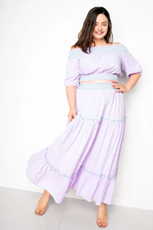 Smocking Top and Skirt Set sold by Buxom Couture