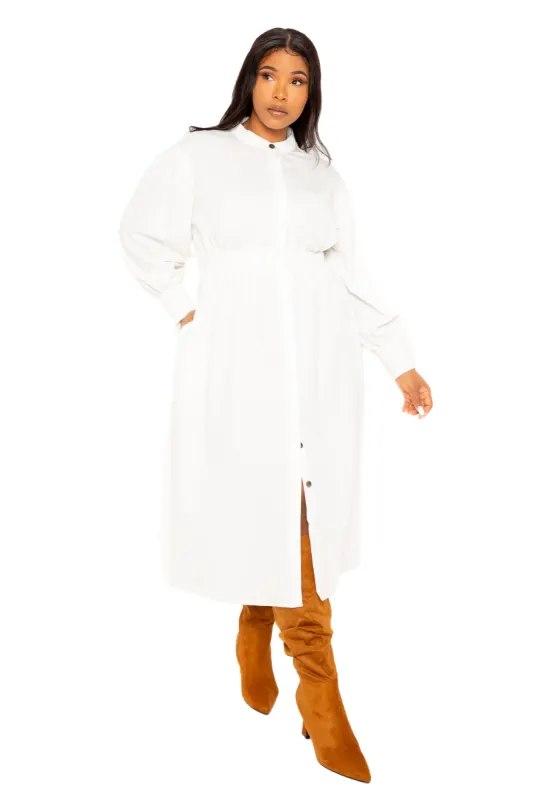 Cut Out Back Shirt Dress sold by Buxom Couture