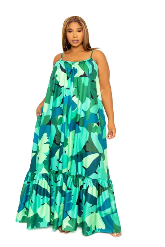 Floral Voluminous Maxi Dress sold by Buxom Couture