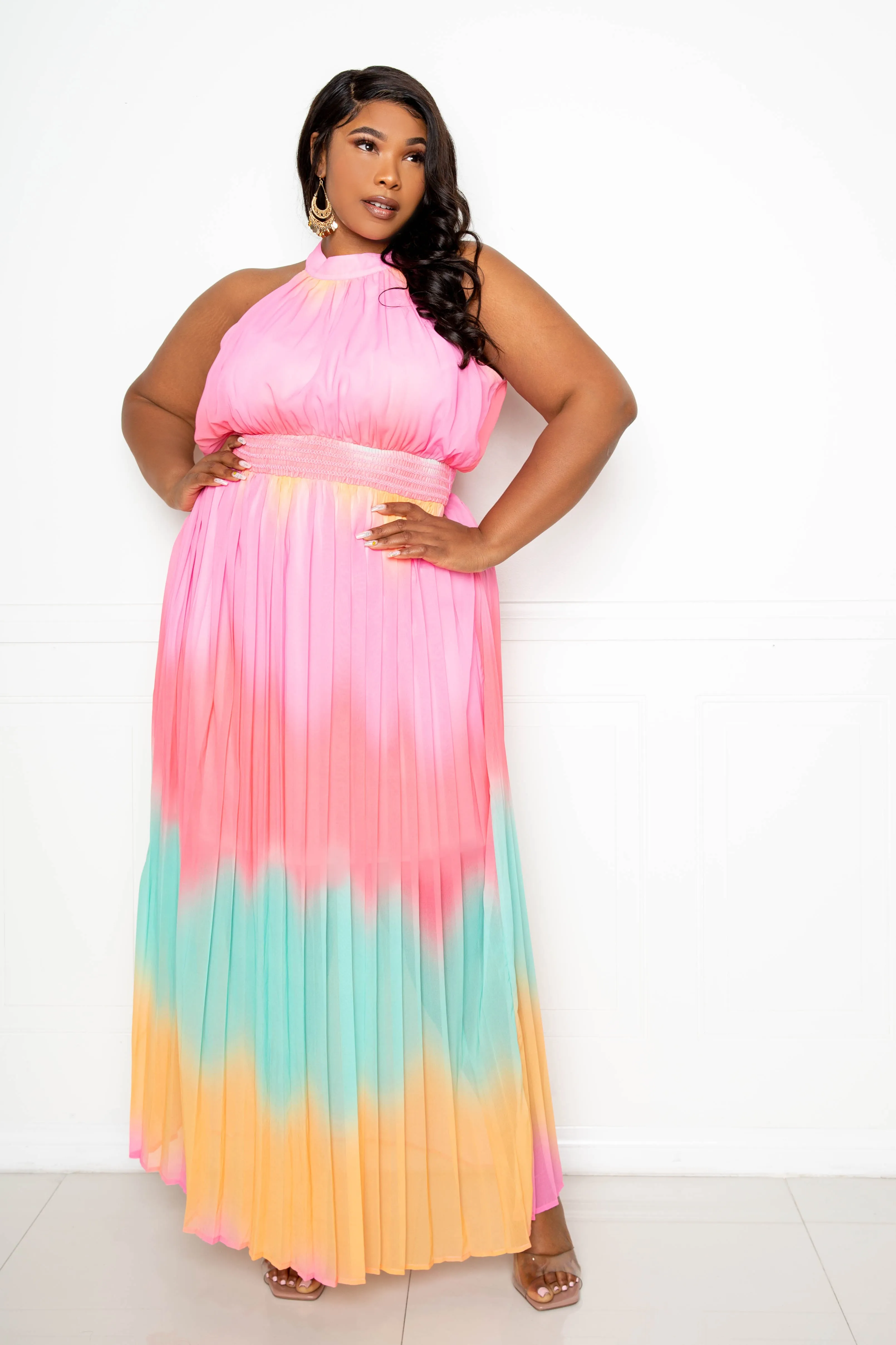 Ombre Pleated Maxi Dress sold by Buxom Couture product image thumbnail 3