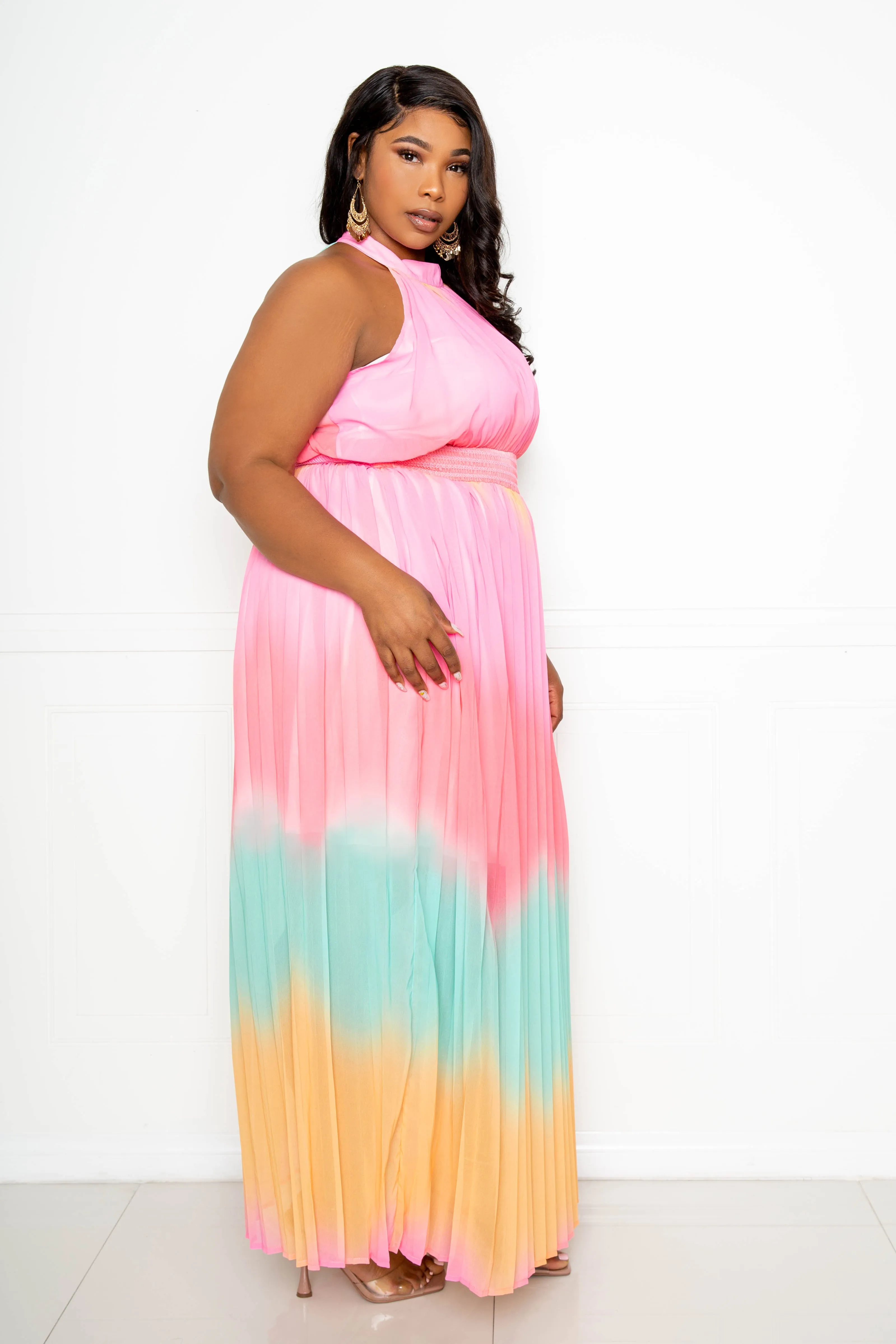 Ombre Pleated Maxi Dress sold by Buxom Couture product image thumbnail 4