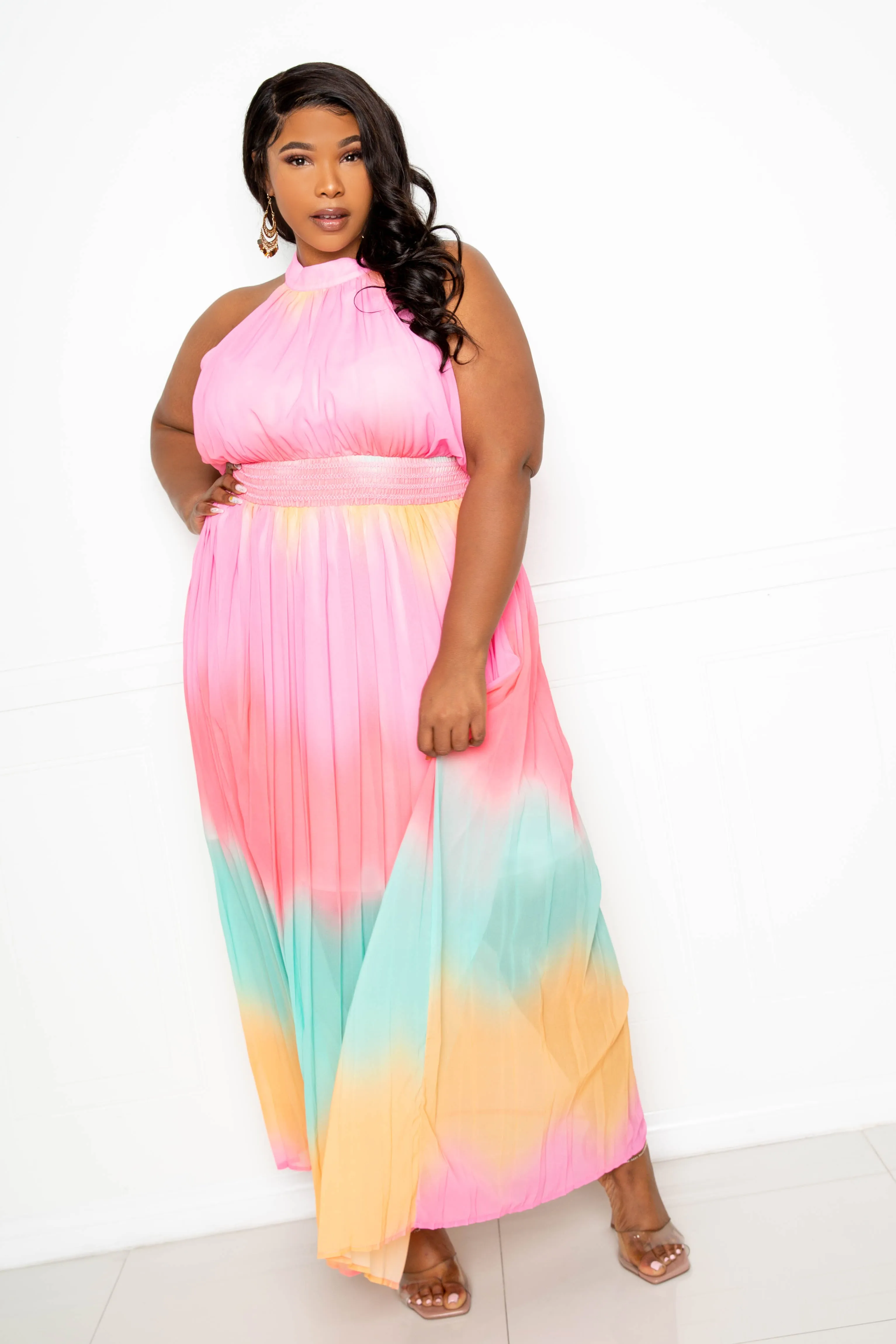 Ombre Pleated Maxi Dress sold by Buxom Couture product image thumbnail 2