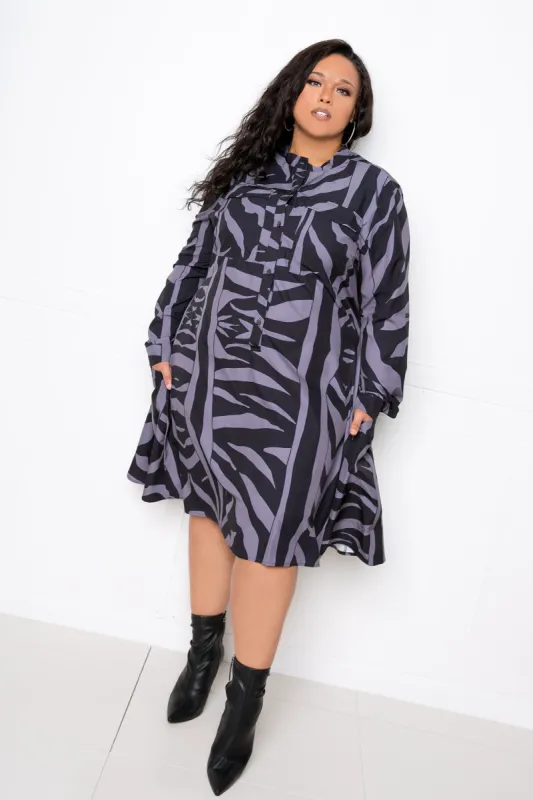 Animal Print Shirt Dress sold by Buxom Couture