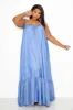 Denim Voluminous Maxi Dress sold by Buxom Couture