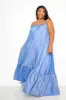 Denim Voluminous Maxi Dress sold by Buxom Couture