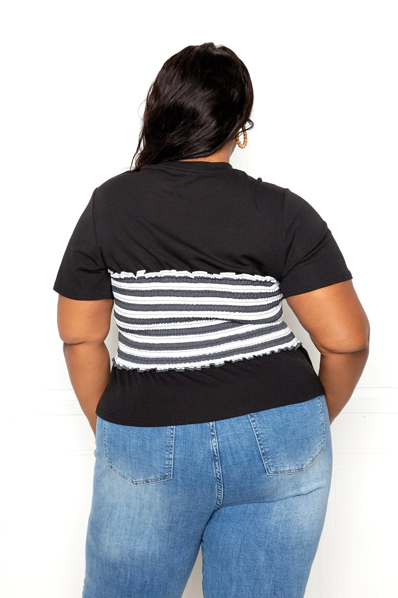 Stripe Corset Tie Front Layered Top sold by Buxom Couture product image thumbnail 5