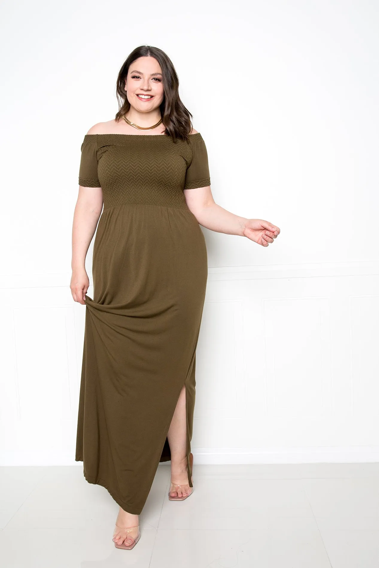 Seamless Off Shoulder Maxi Dress sold by Buxom Couture product image thumbnail 2