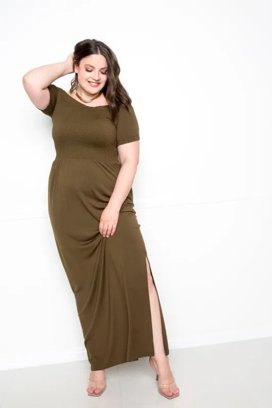 Seamless Off Shoulder Maxi Dress sold by Buxom Couture