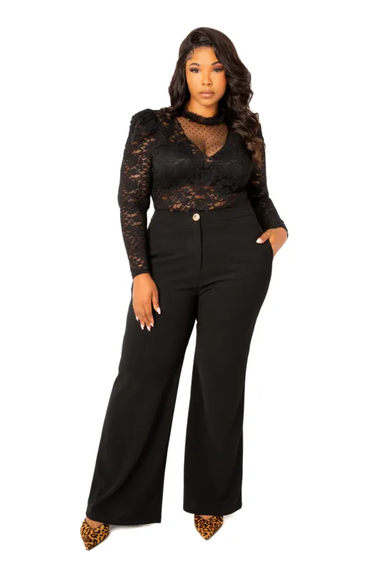 Long Sleeve Lace Bodysuit sold by Buxom Couture