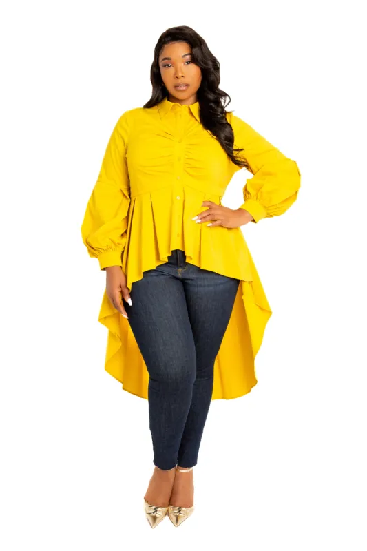High-Low Peplum Blouse made by Buxom Couture