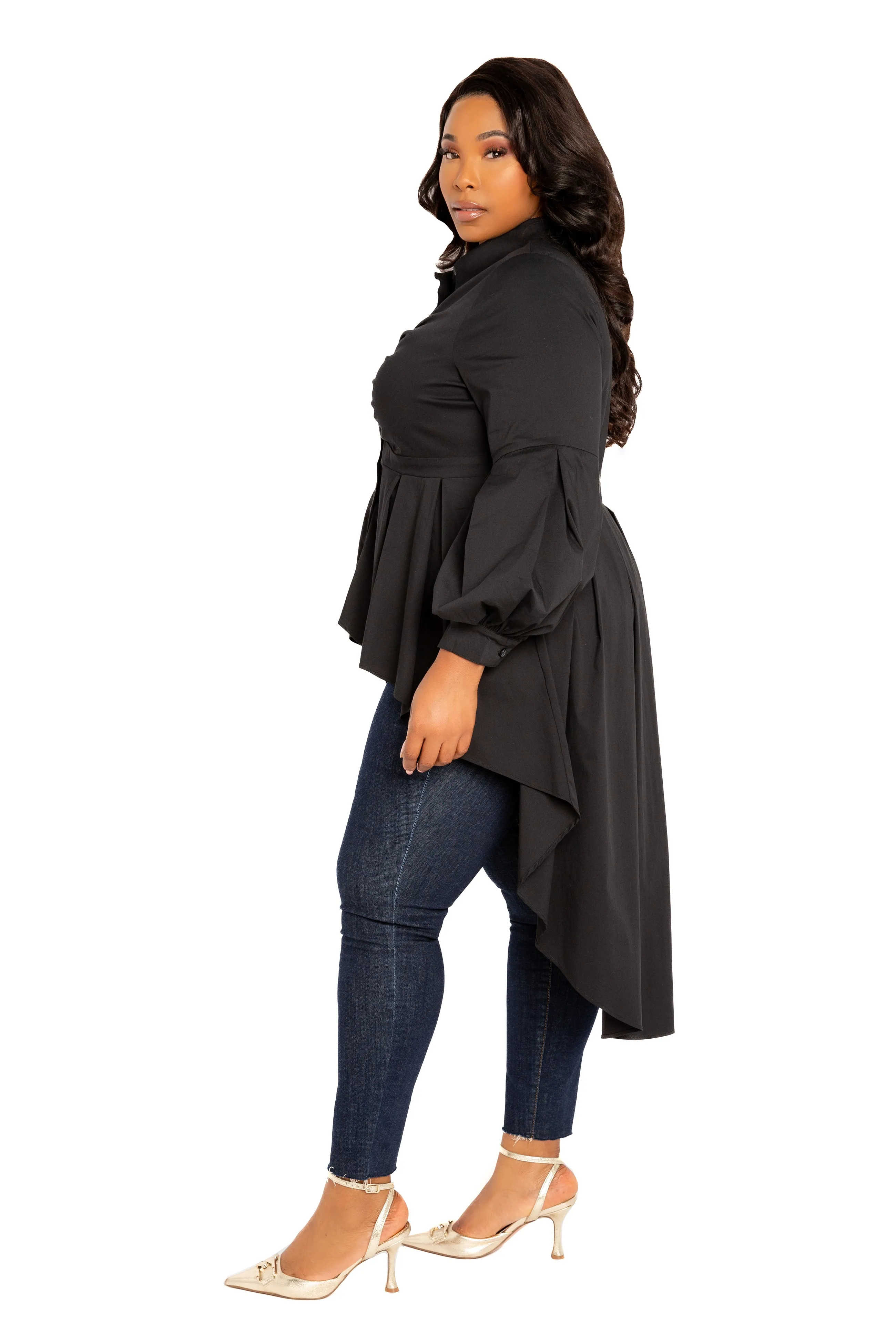 High-Low Peplum Blouse sold by Buxom Couture product image thumbnail 3