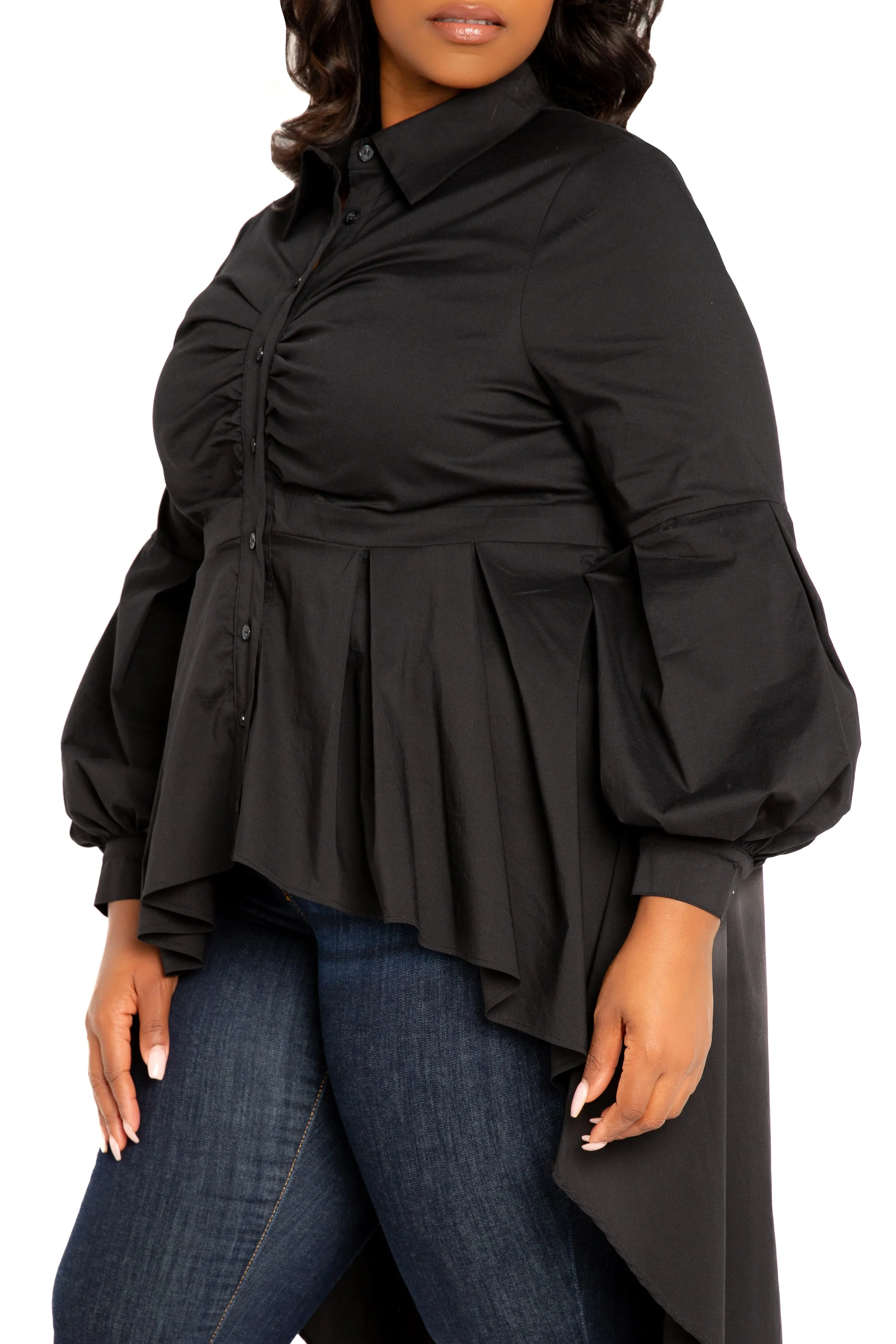 High-Low Peplum Blouse sold by Buxom Couture product image thumbnail 5