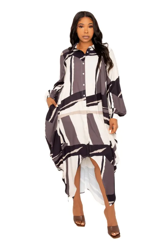 Drapy Shirt Maxi Dress made by Buxom Couture