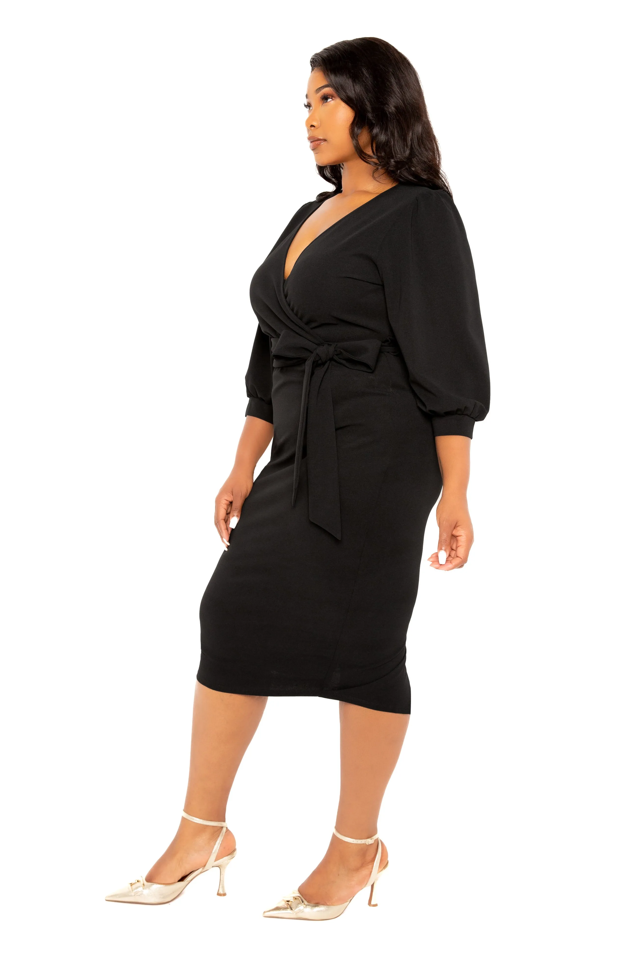 Wrap Midi Dress sold by Buxom Couture product image thumbnail 3