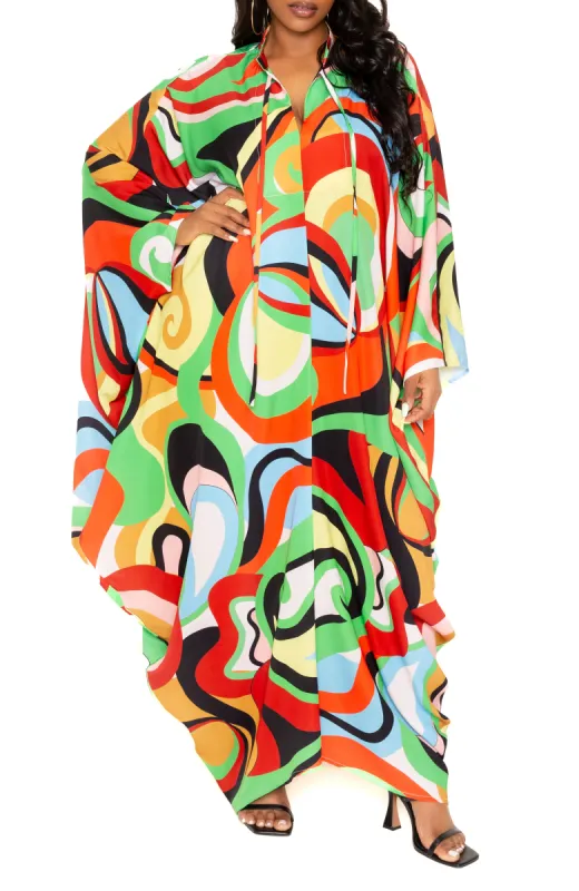 Print Tunic Maxi Dress sold by Buxom Couture