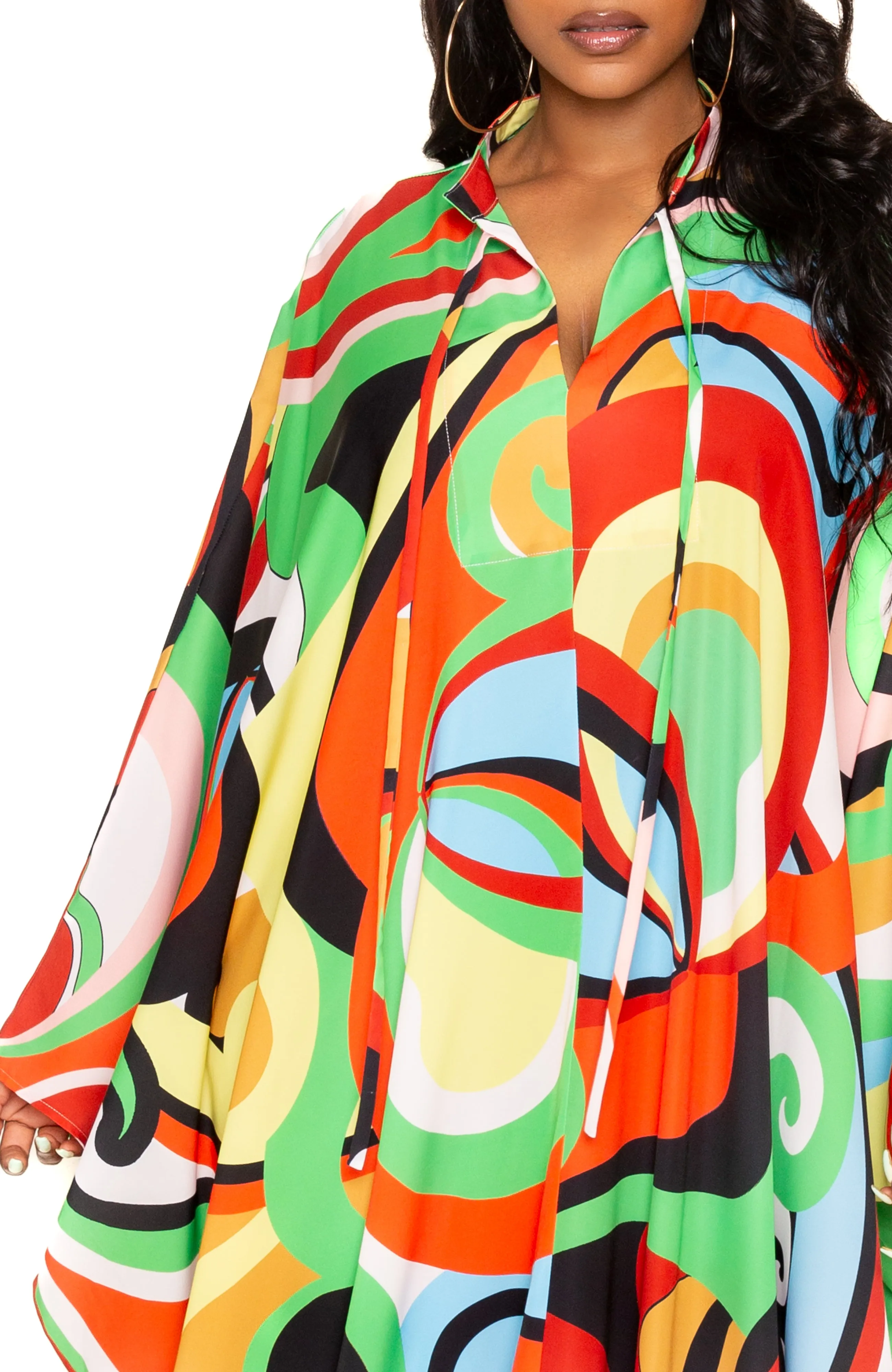 Print Tunic Maxi Dress sold by Buxom Couture product image thumbnail 4
