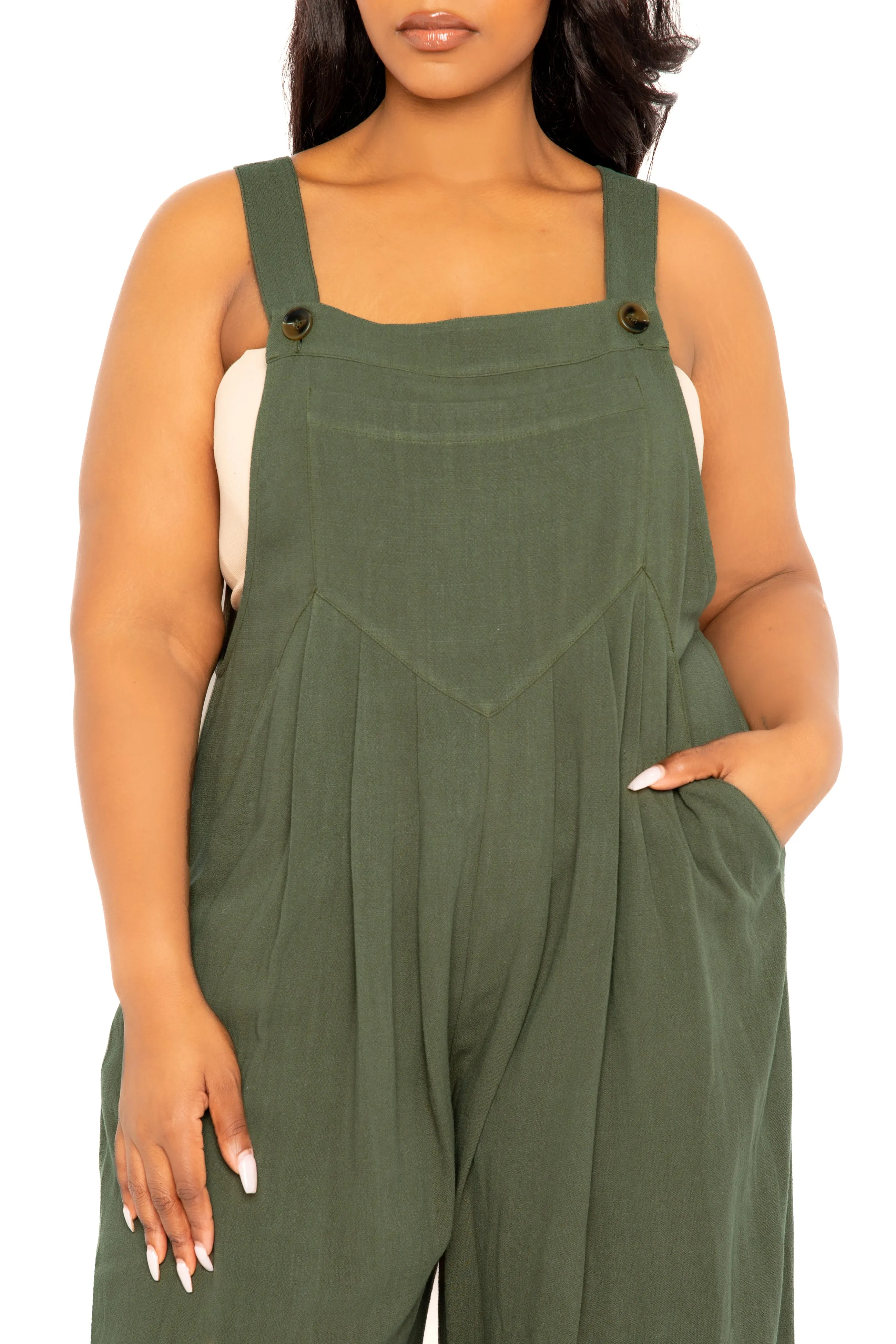 Wide Leg Linen Jumpsuit sold by Buxom Couture product image thumbnail 4