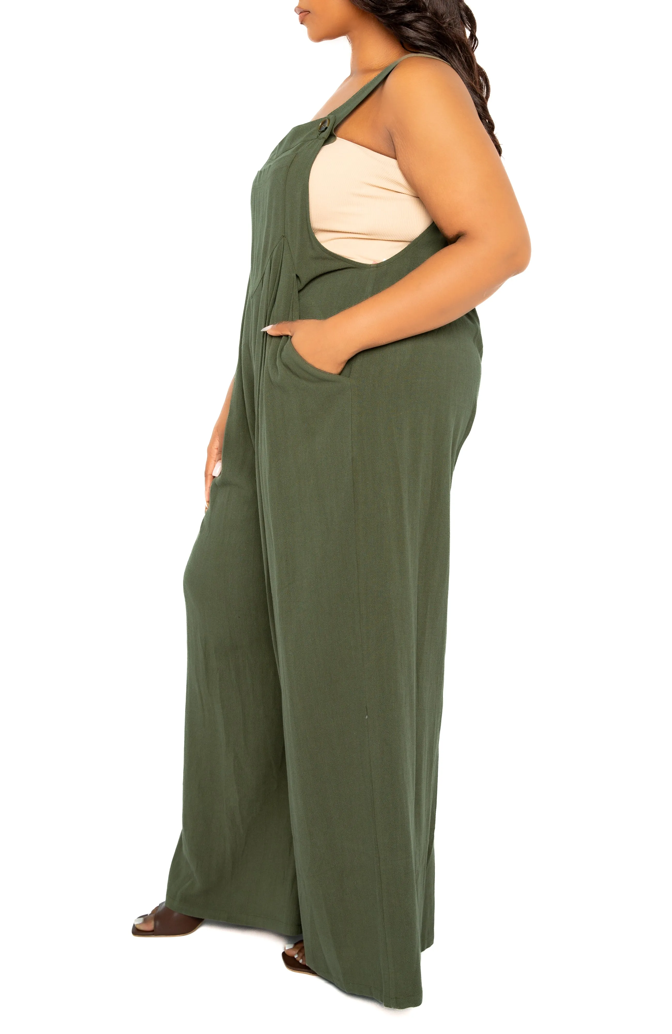 Wide Leg Linen Jumpsuit sold by Buxom Couture product image thumbnail 3