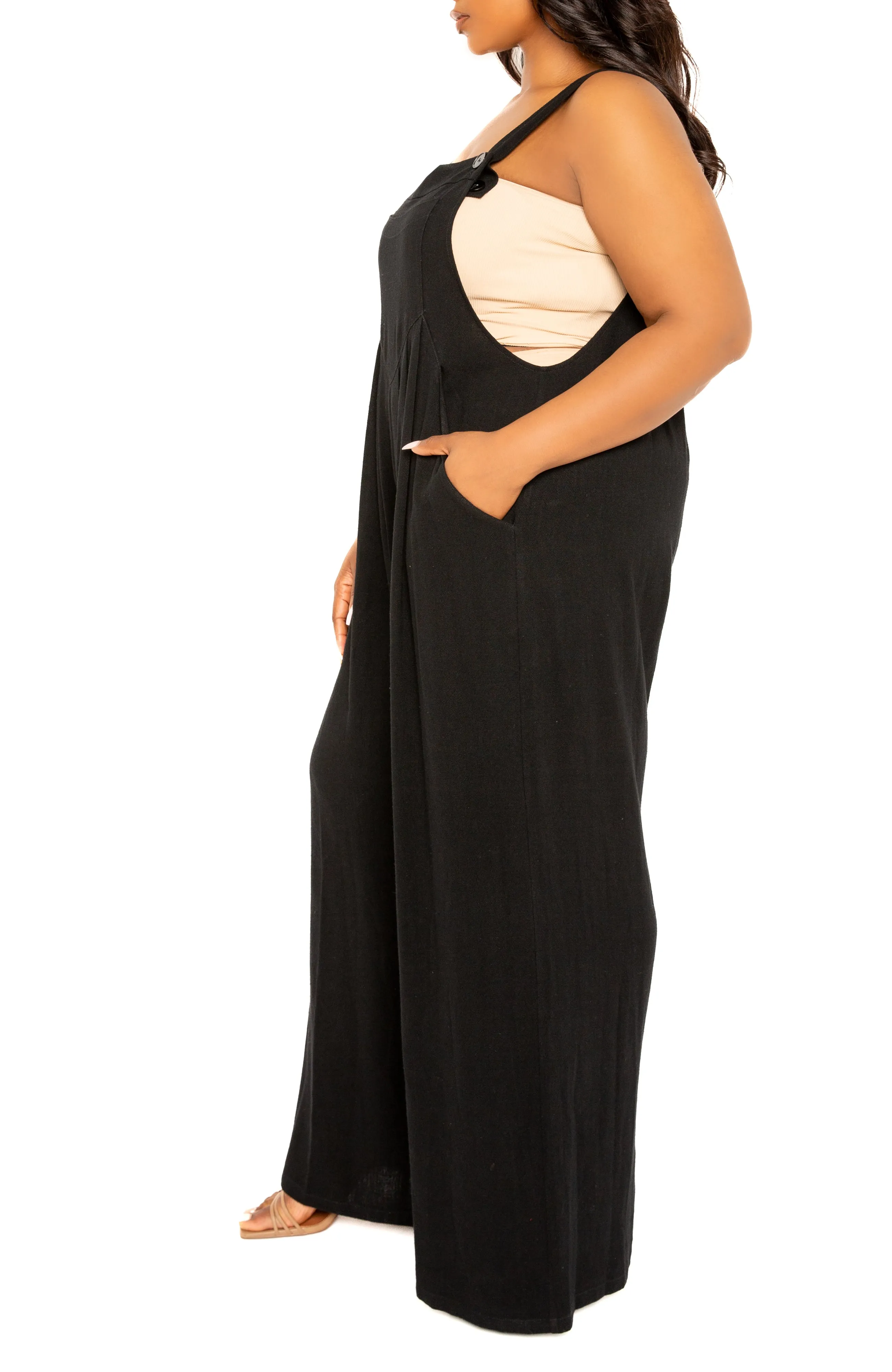 Wide Leg Linen Jumpsuit sold by Buxom Couture product image thumbnail 4