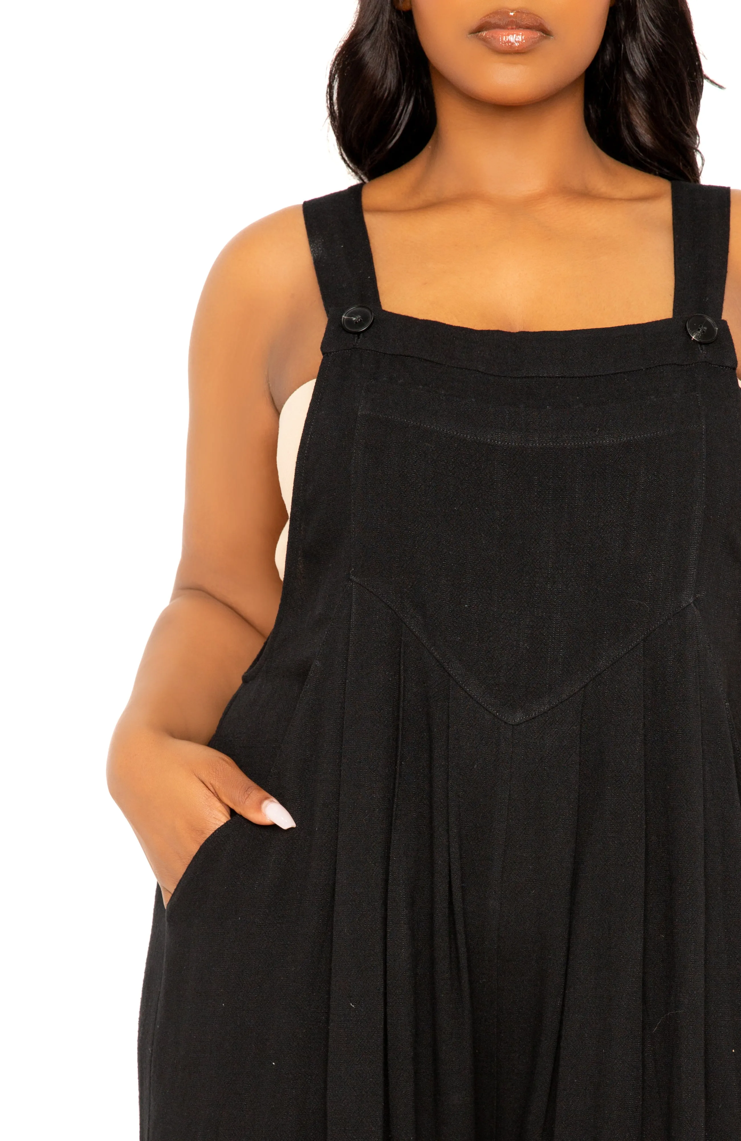 Wide Leg Linen Jumpsuit sold by Buxom Couture product image thumbnail 5