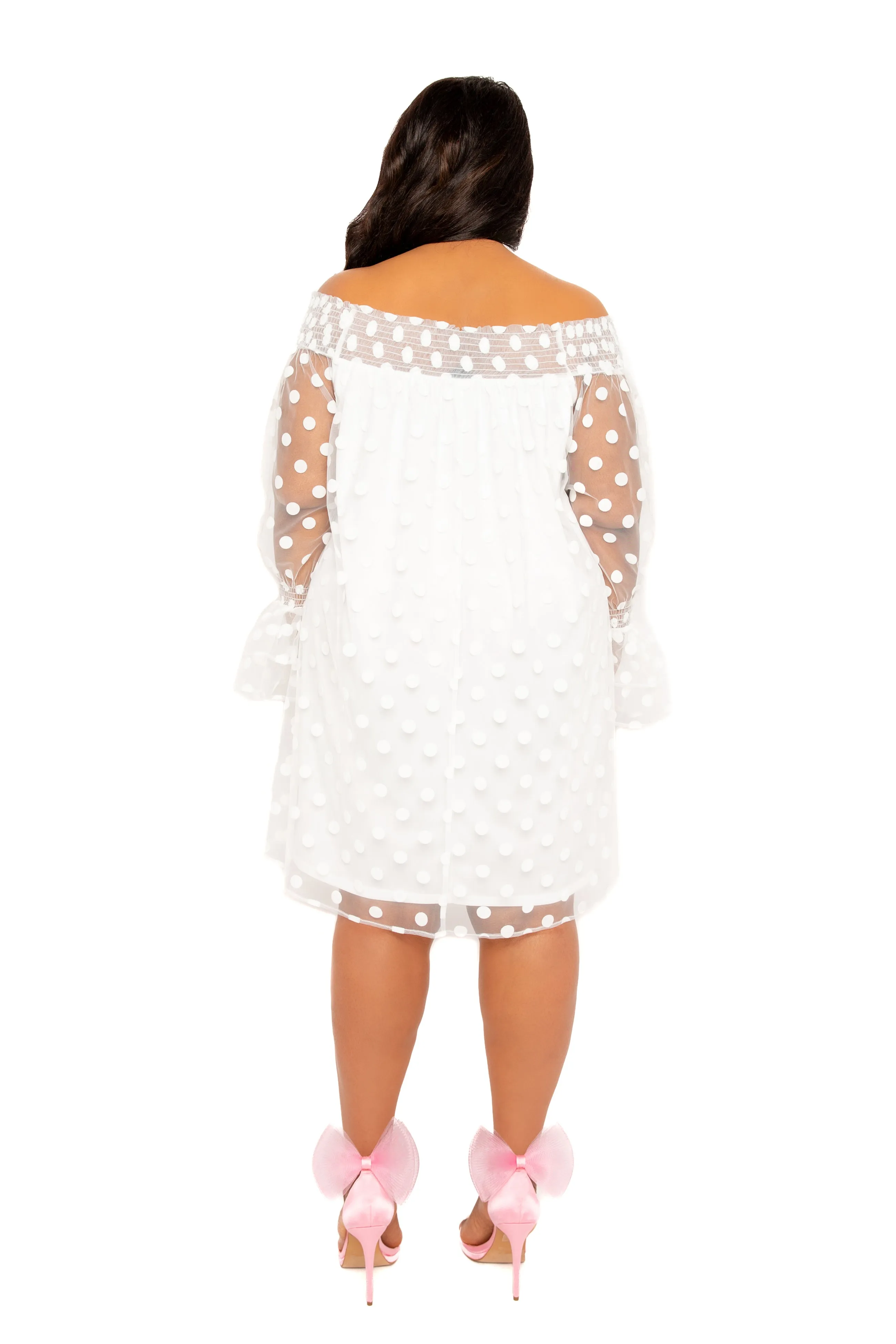 Off Shoulder Polka Dot Dress sold by Buxom Couture product image thumbnail 2