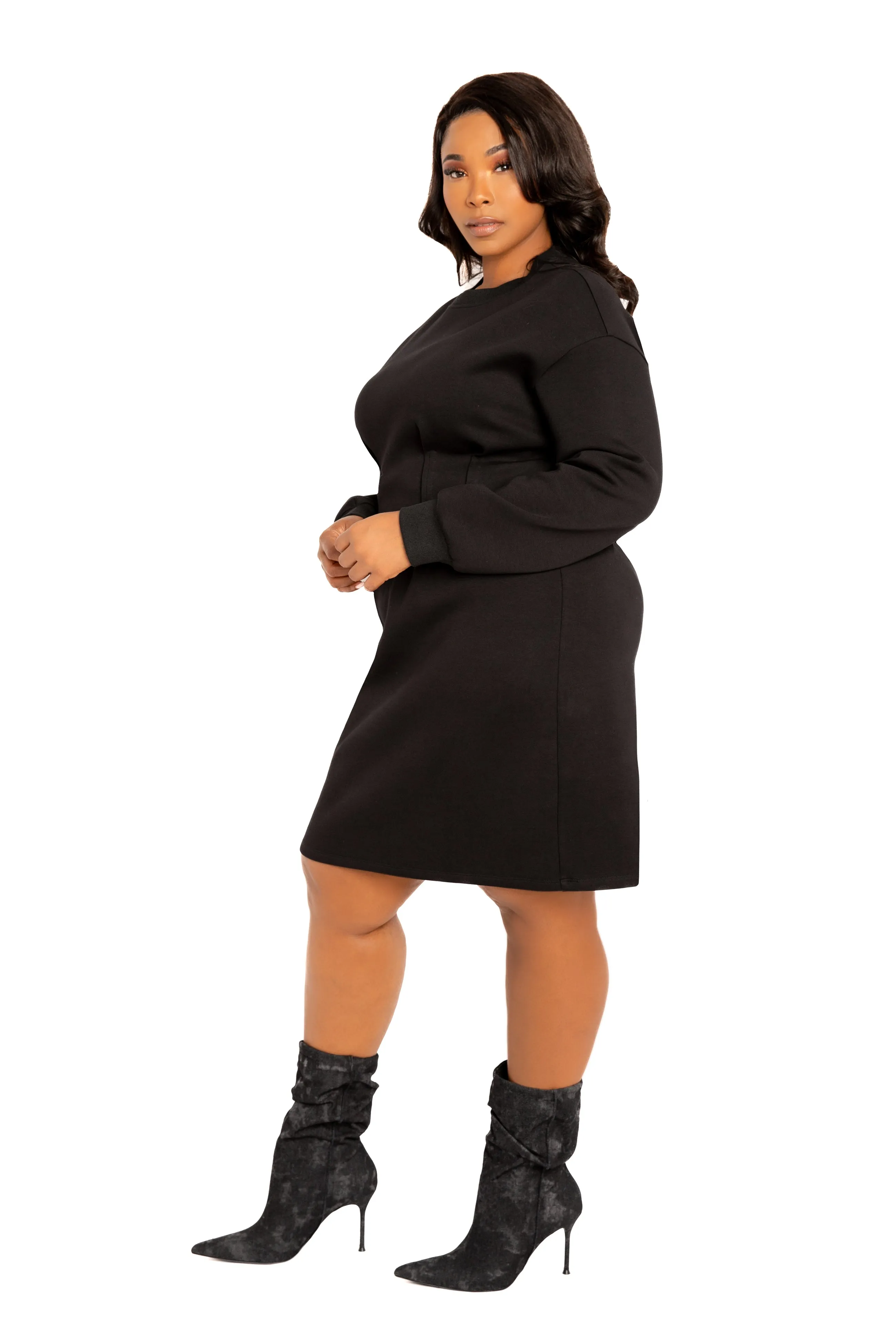 Waisted Jersey Mini Dress sold by Buxom Couture product image thumbnail 3