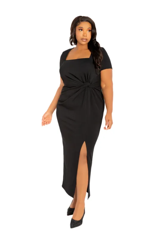 Gathered Waist Midi Dress sold by Buxom Couture