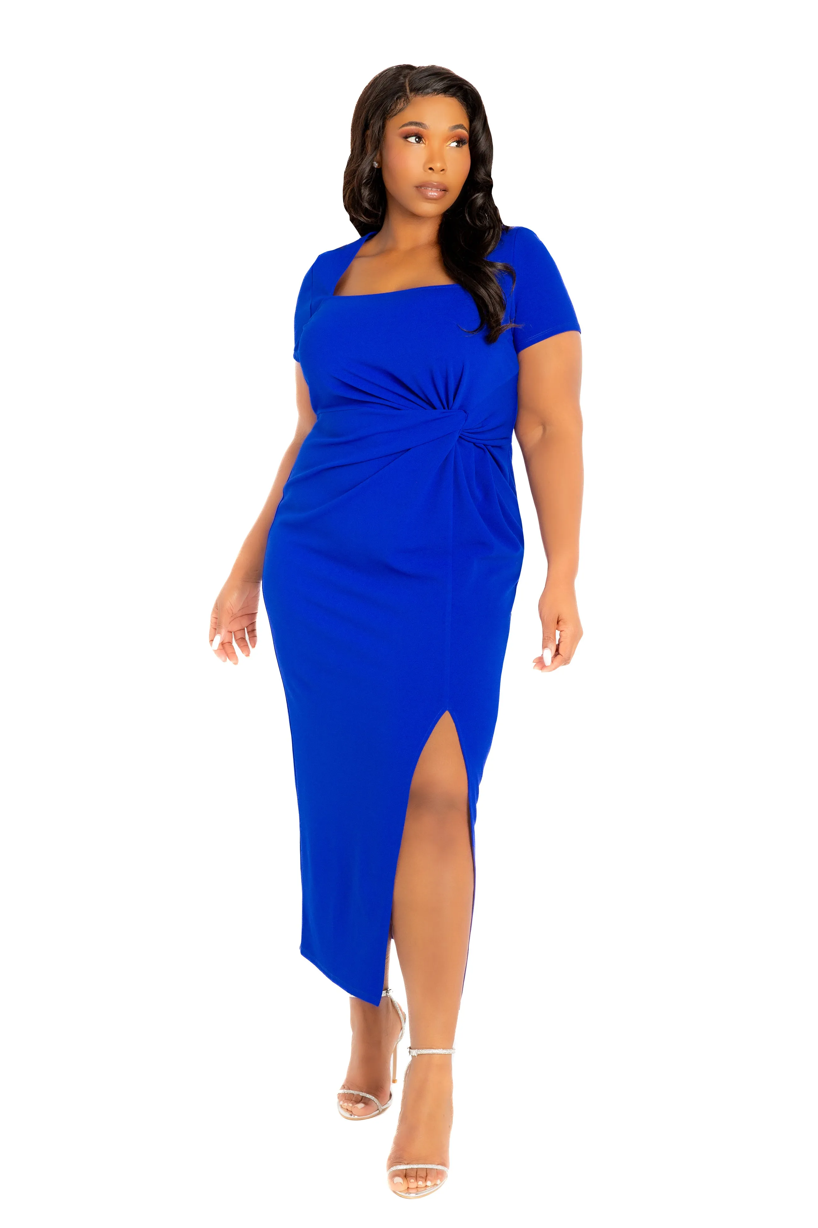 Gathered Waist Midi Dress sold by Buxom Couture