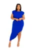 Sleeveless Asymmetrical Ruched Dress sold by Buxom Couture