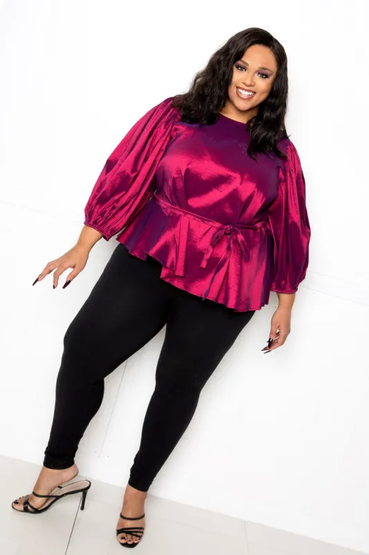 Voluminous Top with Waist Tie sold by Buxom Couture