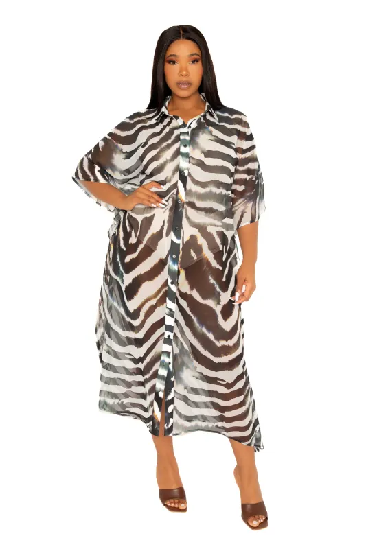 Print Shirtdress Coverup sold by Buxom Couture